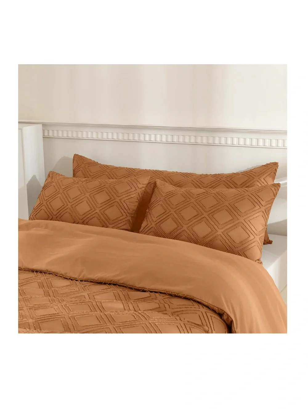 RUST Grid Pillowcases 100% Polyester (2-Pack)